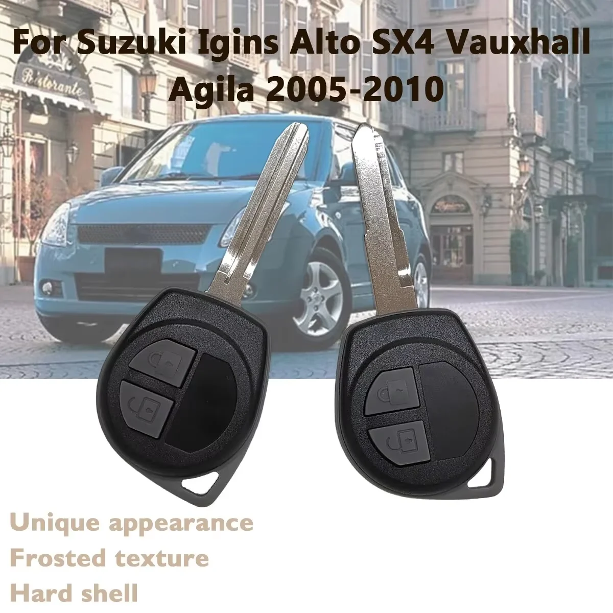 2 Buttons Replacement Remote Car Key Shell For Suzuki Grand Vitara SWIFT With Rubber Button Pad Fob HU133R/TOY43 Blade