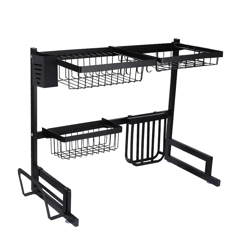 65CM Stainless Steel Kitchen Shelf Organizer Dishes Drying Rack Over Sink Drain Rack Kitchen Countertop Utensils Holder