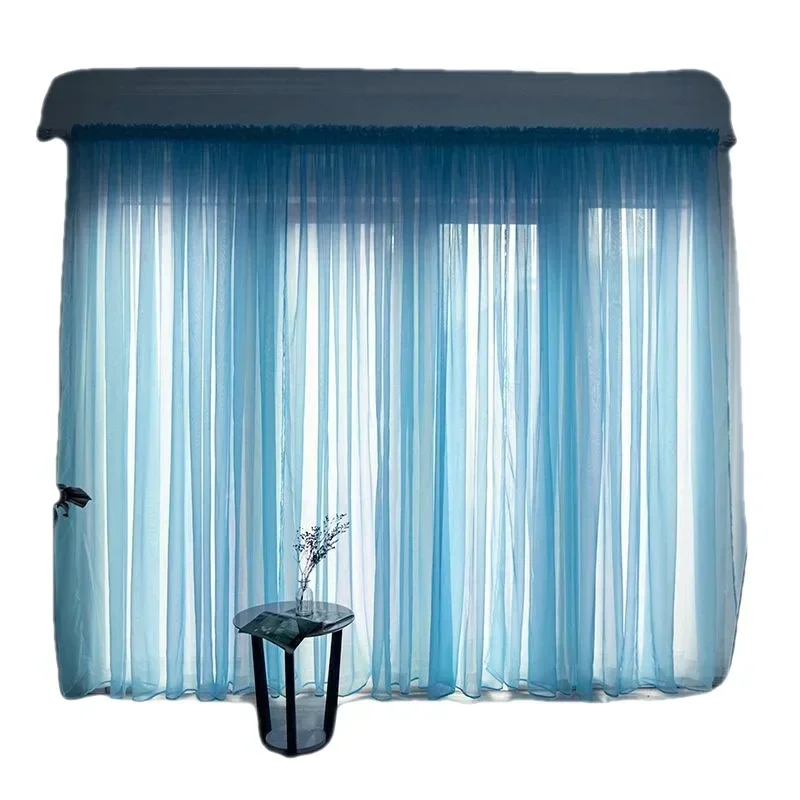 PP1153Simple translucent curtain gauze solid color finished gauze curtain