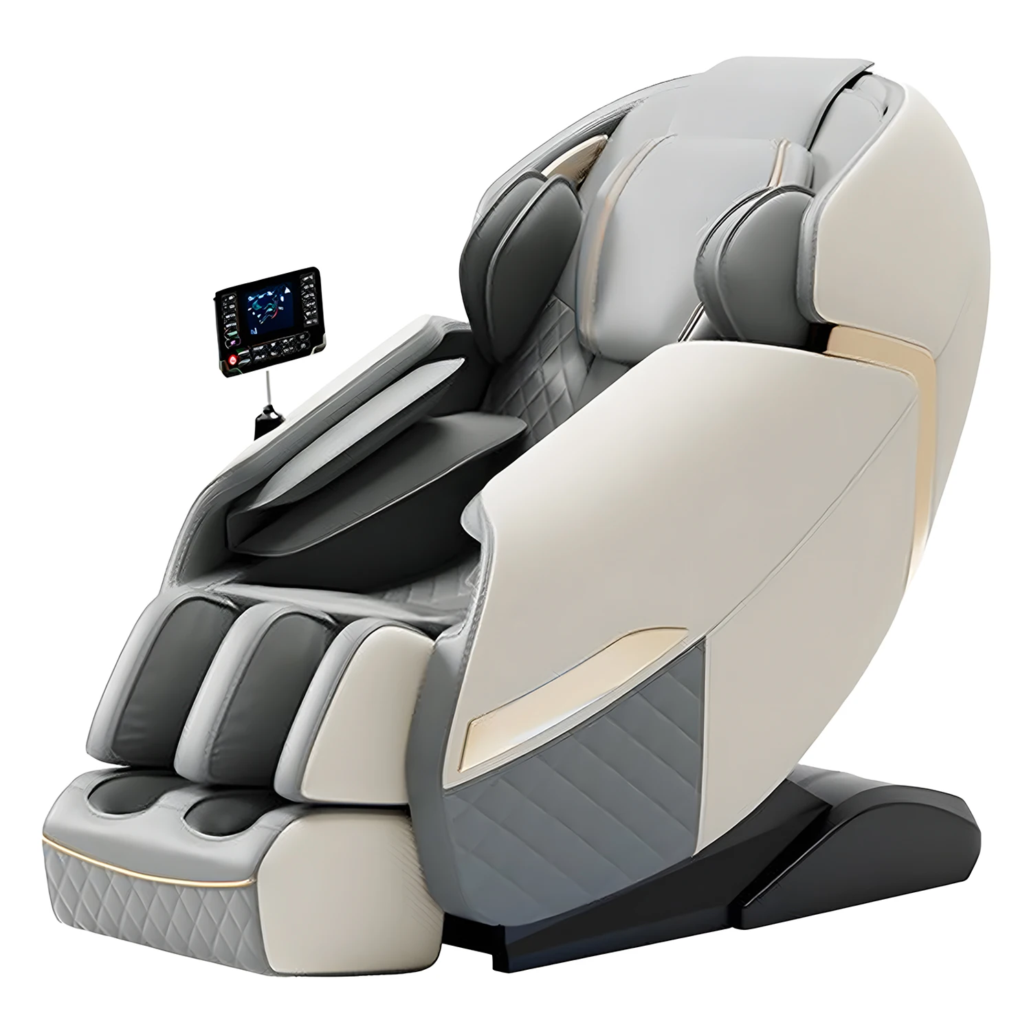 كرسي تدليك كامل الجسم مع وسادة هوائية كرسي تدليك ثلاثي الأبعاد بدون جاذبية مع أريكة تدليك موسيقى بلوتوث للعلاج الحراري #6