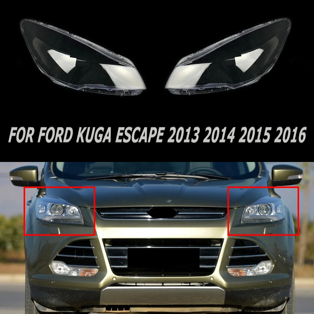 

Clear Auto Shell Fit For Ford Kuga Escape 2013 2014 2015 2016 Exterior Headlamp Cover Accessories Replacement Lampshade Lens