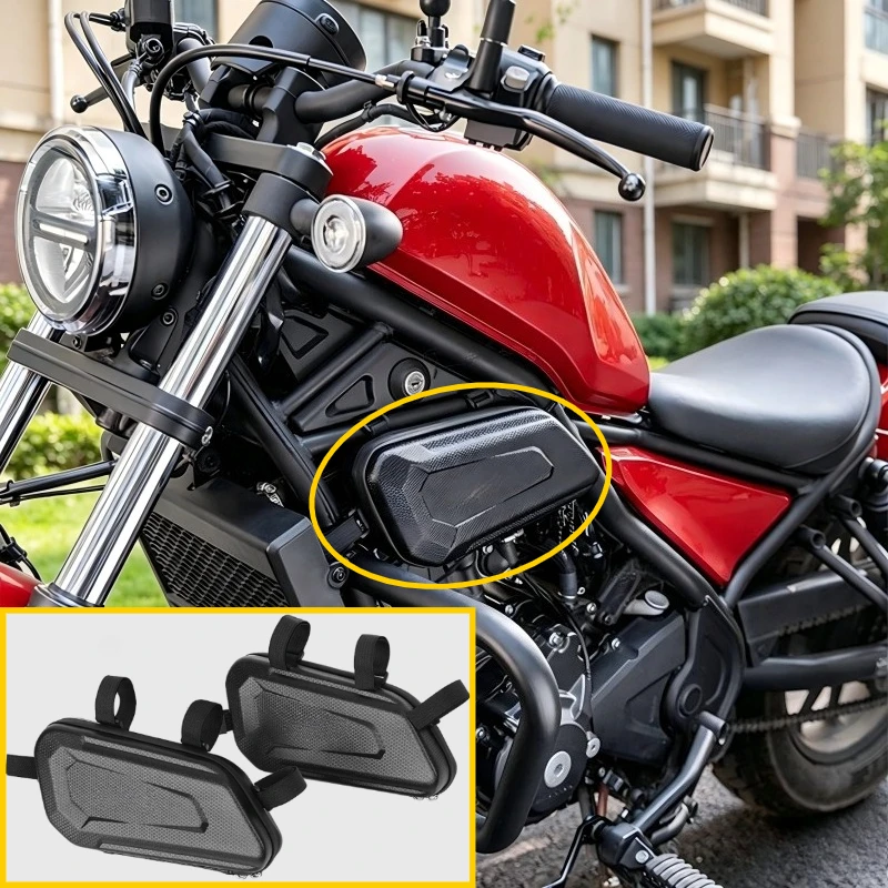 

Motorcycle Side Frame Bag Tool Bags Hard Case Waterproof Storage Bag For Honda Rebel CMX 250 300 500 1100 Rebel500 Rebel1100