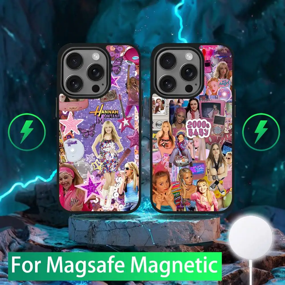 

H-Hannah M-Montana Phone Case For iPhone 16,15,14,13,12,11,Pro,Max,Plus,Mini,SE New Magsafe Magnetic Wireless Charging