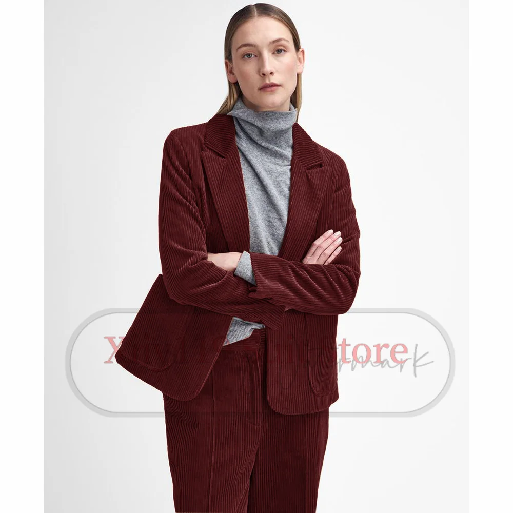 Elegant 2-piece Sets for Women 2 Pieces 2024 Women\'s Autumn and Winter New Corduroy Suit Two-piece Casual Business Suit Set Pant