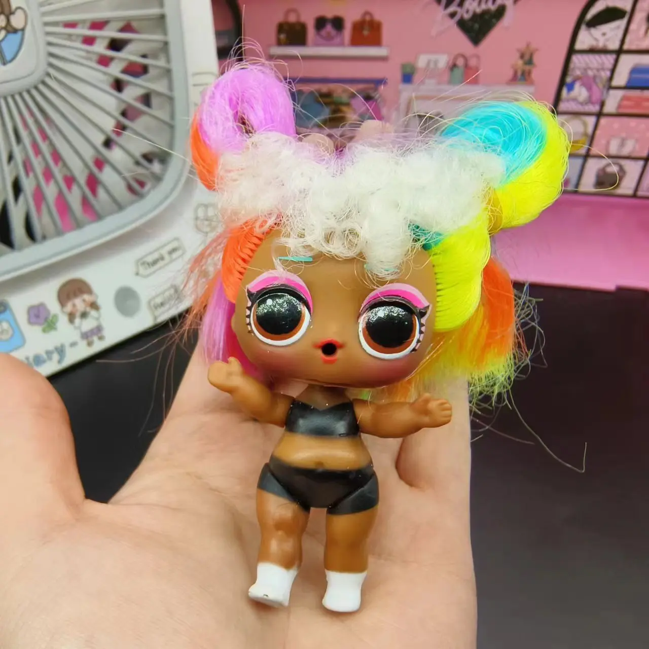 8CM LOL bambola per capelli bambola colorata per capelli lunghi ragazza collezione fai da te giocattoli compleanno per bambini