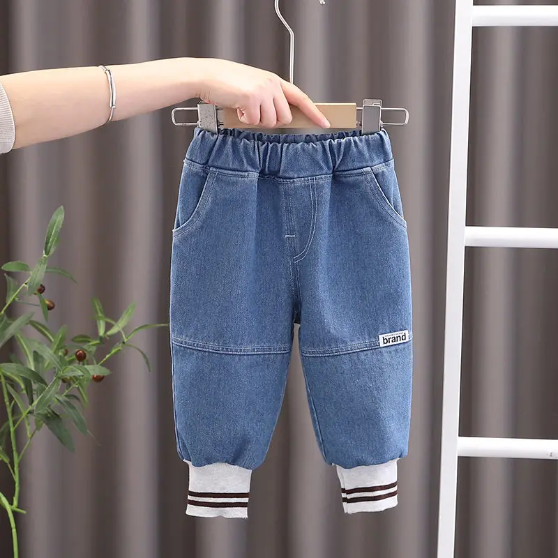 New Spring Kids Jeans Boys Girls Fashion Solid Jeans Children Boys Casual Denim Pants Toddler High Quality 1 2 3 4 5 YEARS