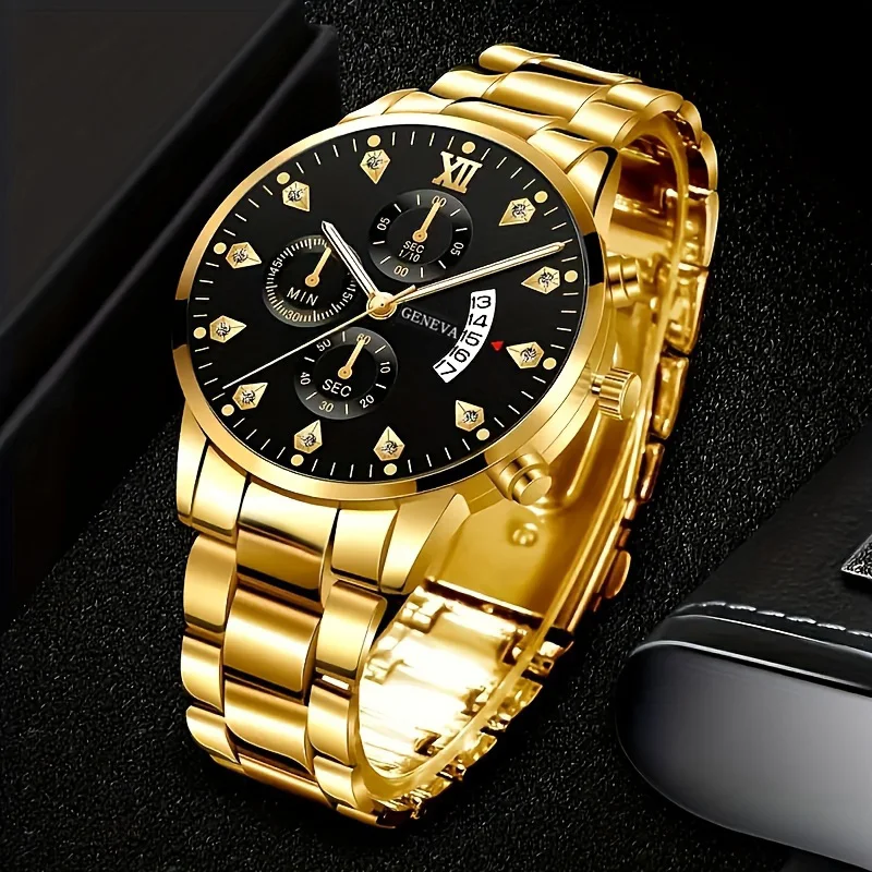 1-piece men's watch, analog dial, combining fashion and business, a perfect timepiece