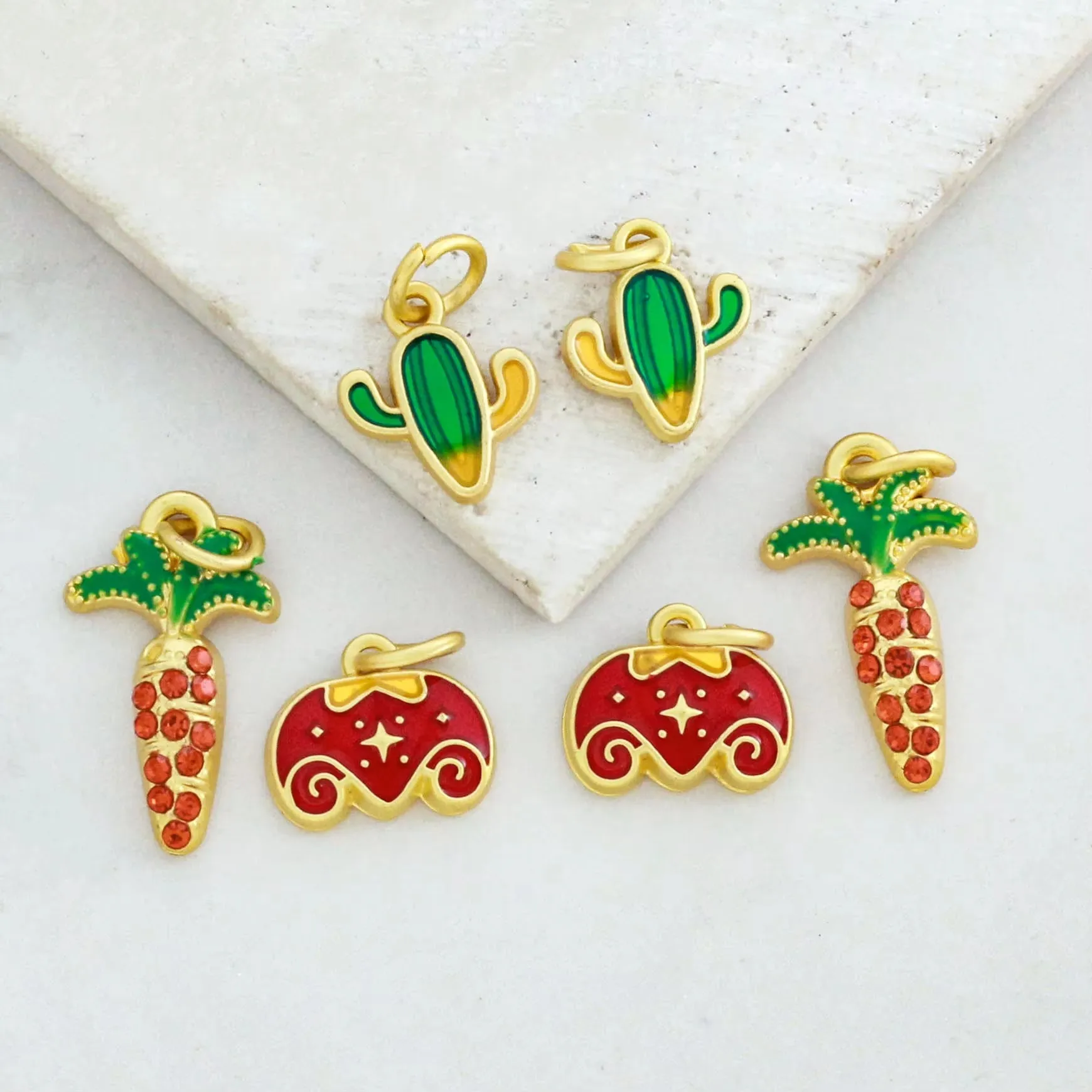 4 pcs Fashion Summer Minimalist Metal Enamel Colorful Radish Earrings, Girls' Boutique Cactus Jewelry Accessories