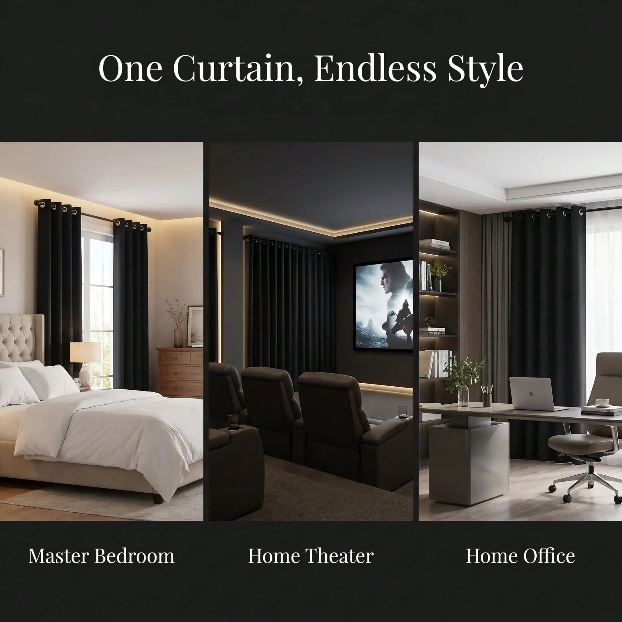 2pcs Blackout Thermal Curtains, Grommet 100% Light Blocking Room Darkening Window Drapes With Coating Insulated Lining For Bedroom Living Room Home Decor view 6