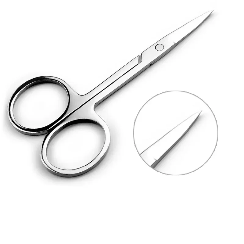 1/3pcs Stainless Steel Blade Cuticle Scissors Curved Tip Thin Clippers Trimmer Dead Skin Remover Eyebrow Scissor Cosmetic Tool