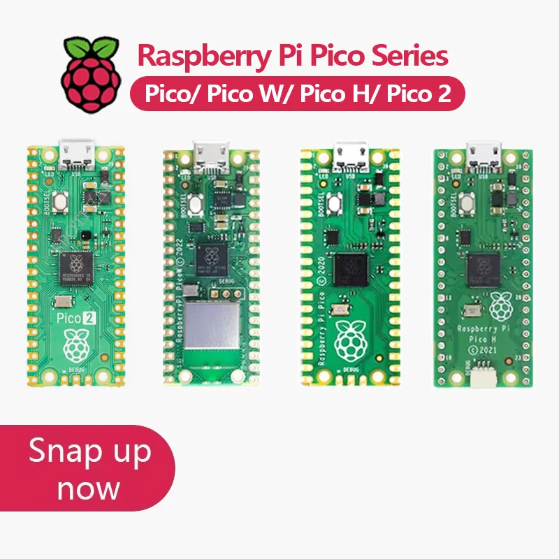 Oryginalny Raspberry Pi Pico/2, Pico z bezprzewodową płytą rozwojową WiFi, Pico lub Pico H z złączem pinowym, obsługa MciroPython/C++