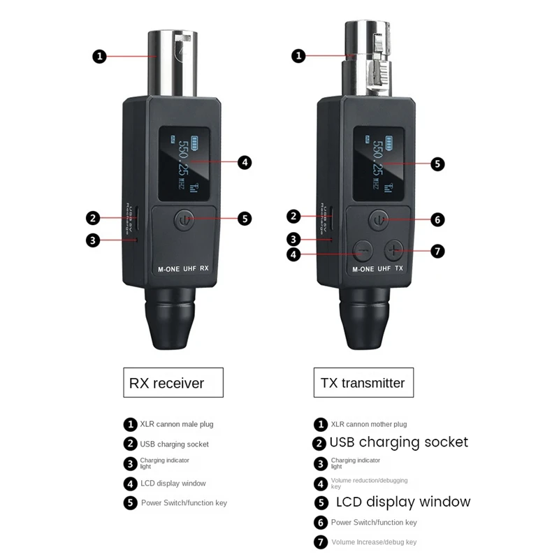 ตัวรับส่งสัญญาณแจ็คไมโครโฟนไร้สาย UHF สำหรับเครื่องรับสัญญาณไมโครโฟนและกีตาร์แบบไดนามิกตัวรับสัญญาณ WiFi ใช้งานง่าย