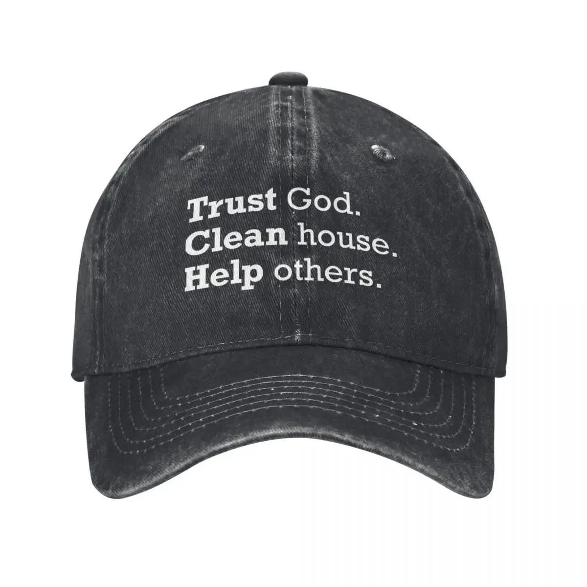 

Trust God Clean House Help Others AA Recovery Baseball Cap Hat Luxury Brand Visor Golf Wear Men Women's