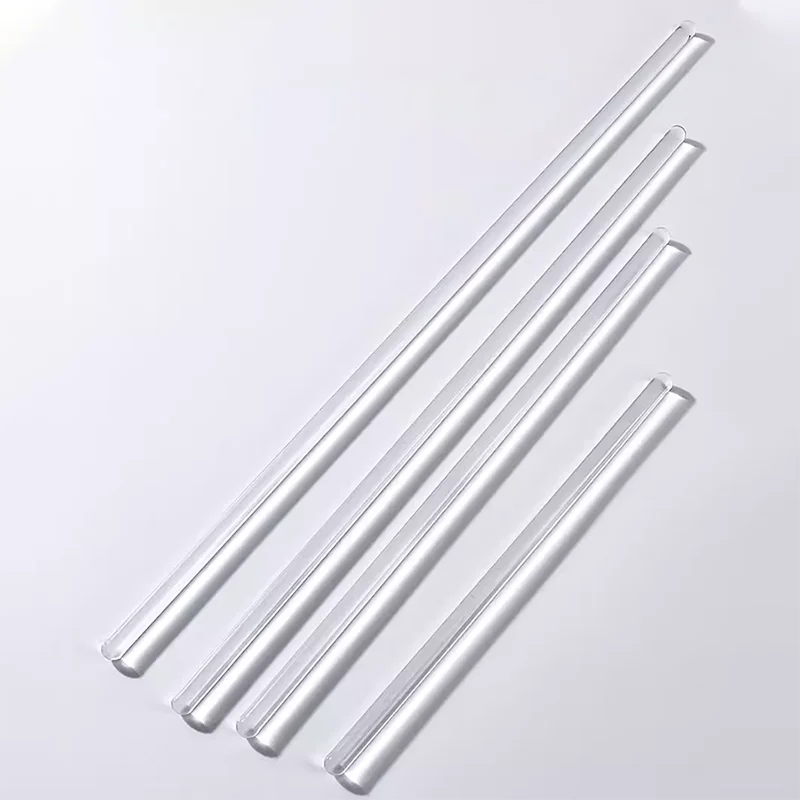 Glass drainage rod stirring rod high borosilicate chemical laboratory equipment round head transparent diameter 6 7 8mm