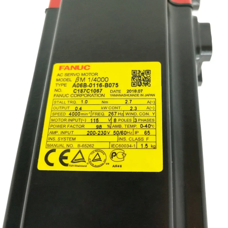 A06B-0116-B075 Fanuc AC Servo Motor Control Tested Ok A06B 0116 B075