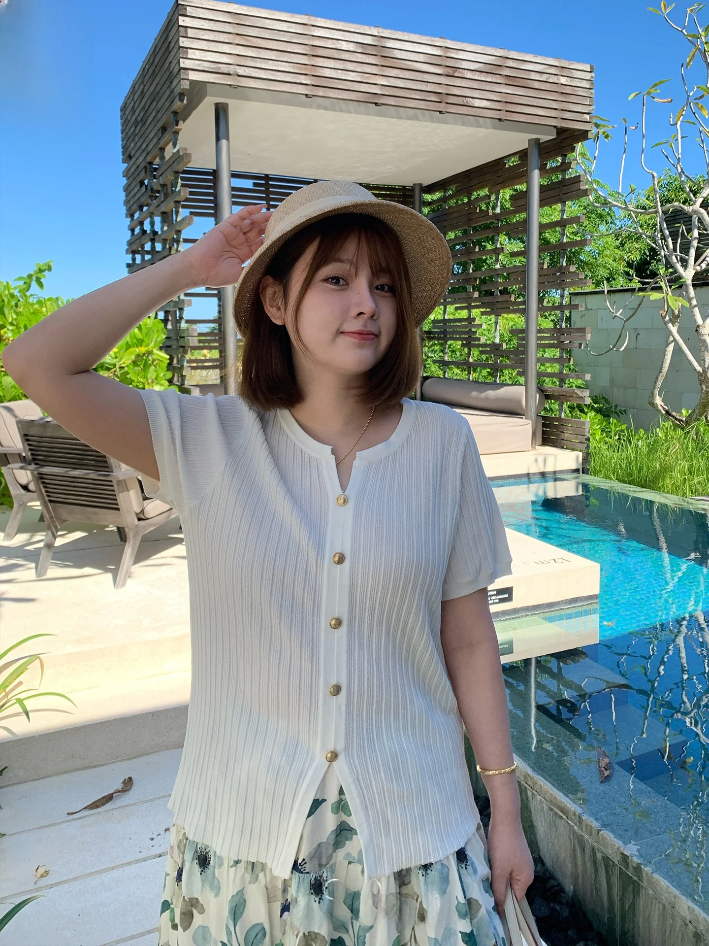 

Mae plus Size Women's Faion V-Ne Knitted ort Sve Top Gold Button Commute Sle Loose Fit Summer T-irt