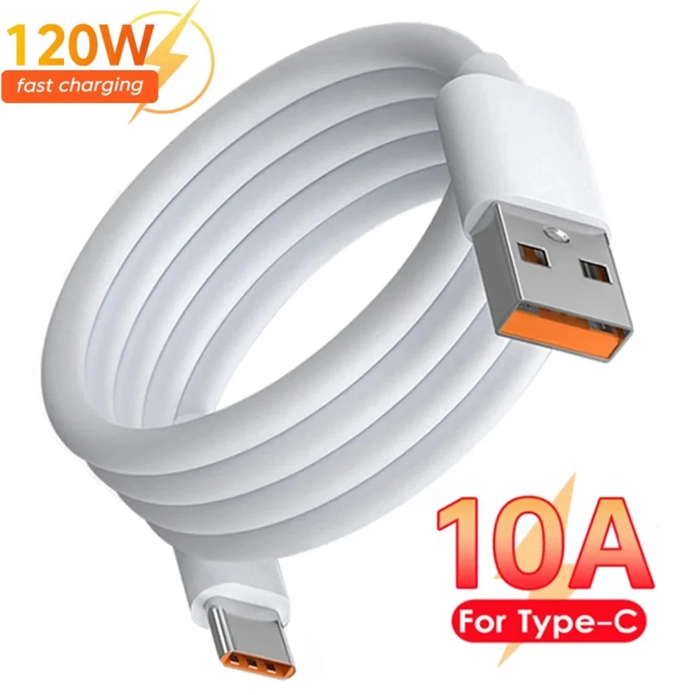 

120W Type C Fast Charging Charger Cable Portable USB Mobile Phone Quick Charge 3.0 Data Cord For Samsung Huawei Oneplus Xiaomi
