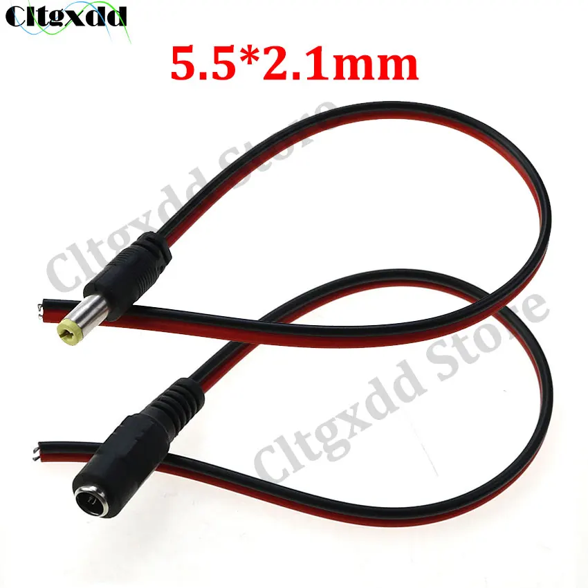 

Cltgxdd 1/5/10pcs 12V DC Power Cable 5.5*2.1mm Male Female Line Connector Pigtail Cable Jack For Surveillance Camera Extension