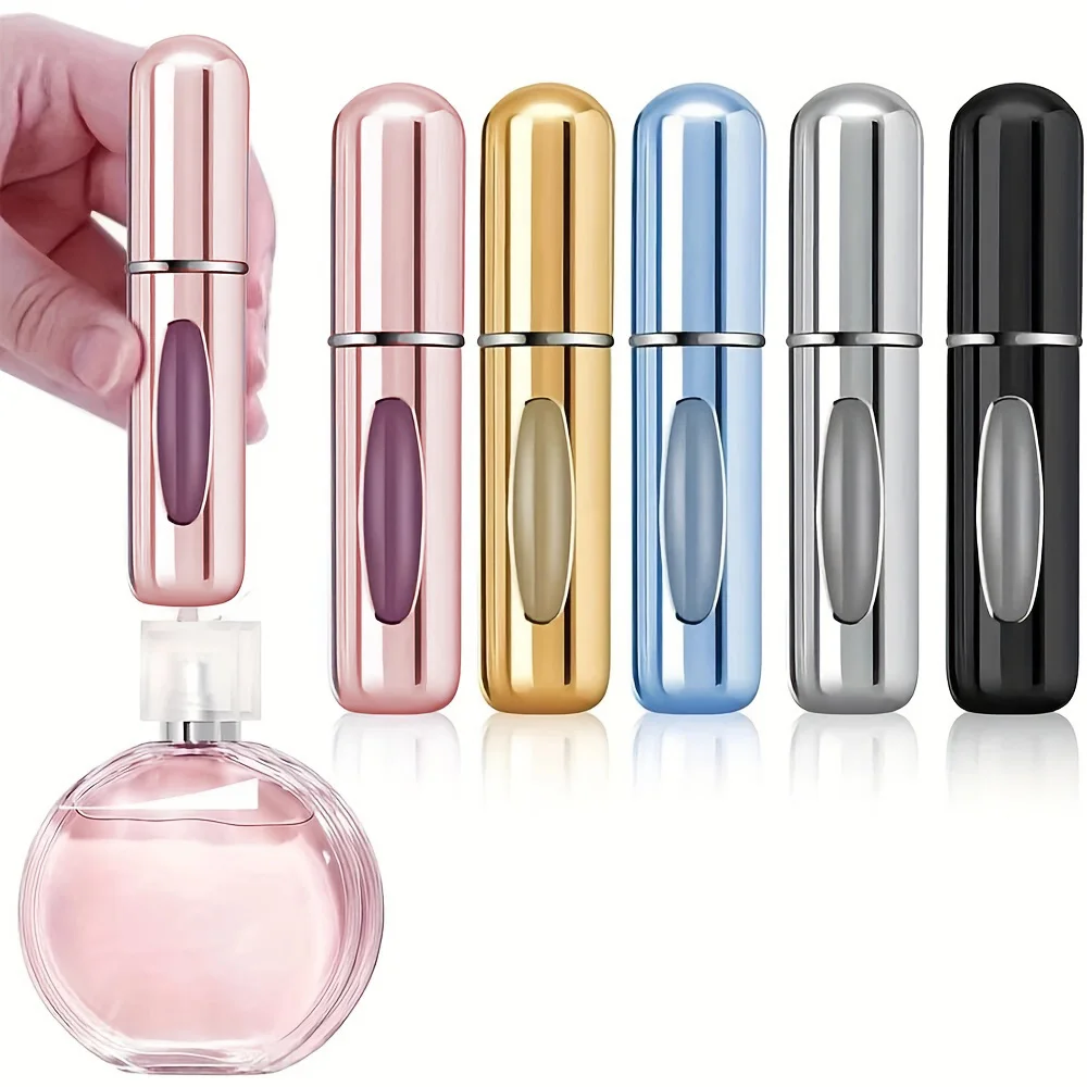 5 Pack Navulbare Mini Parfum Spuitflessen-Draagbare Reisverstuiver, Bpa Vrij Aluminium Materiaal, Ideaal Valentijnsdag Cadeau