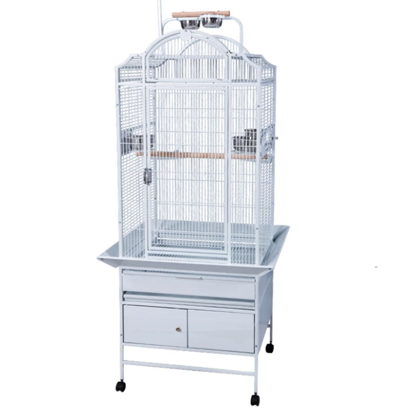 Specially designed simple and beautiful ornamental birdcage villa style with cabinet parrot cage