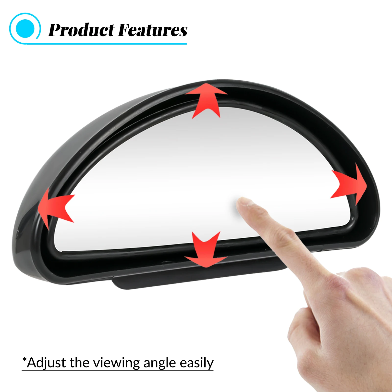 2 Car Blind Spot Mirror Adjustable Rear View Mirror 360 Degree Reverse Wide Angle Additional Mirror for Parking Auxiliary Mirror