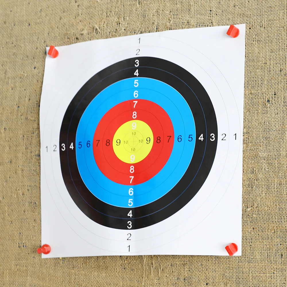 60*60 cm/40*40 cm Archery Shooting Target Paper 10pcs Bow Hunting Archery Kit Standard Full Ring Single Spot  Target Paper