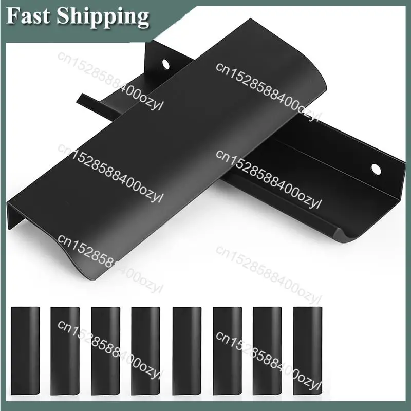 

August 10Pcs Modern Finger Edge Pulls, 120Mm/4.7Inch Aluminum Tab Pull Handles Silver Concealed Finger Drawer Handles Dur