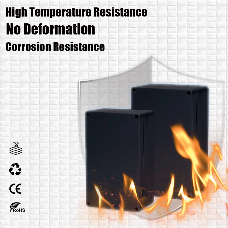 IP67 Black Box ABS Waterproof Housing Electronic Safe Case Plastic Boxes Wire Junction Box Flame-Retardant Electrical Instrument image 2