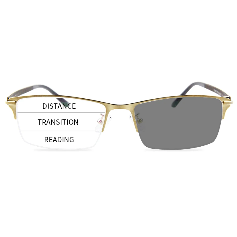 

Photochromic Progressive Reading Glasses Multifocal CR39 Hard Resin Lens, Anti UV Sun Readers Presbyopic Sunglasses for Men