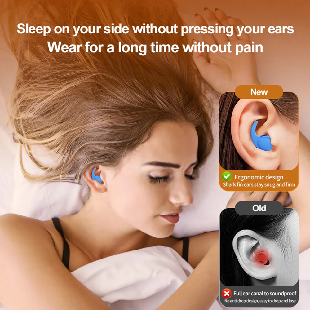 1pair Anti Noise Silicone Earplugs Swimming Ear Plugs Isolation Interference for Work Sleeping Surf Soft Comfort Ear Protector