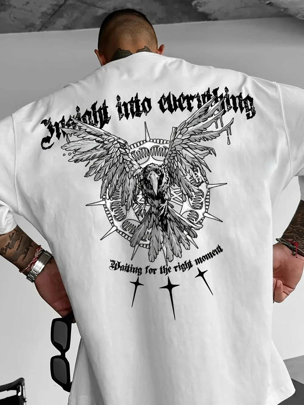 3D Summer New Cross Eagle Print Men's Quick-Dry Breathable Loose Round-neck T-Shirt - Street Casual, Fashion Cool and Trendy Top