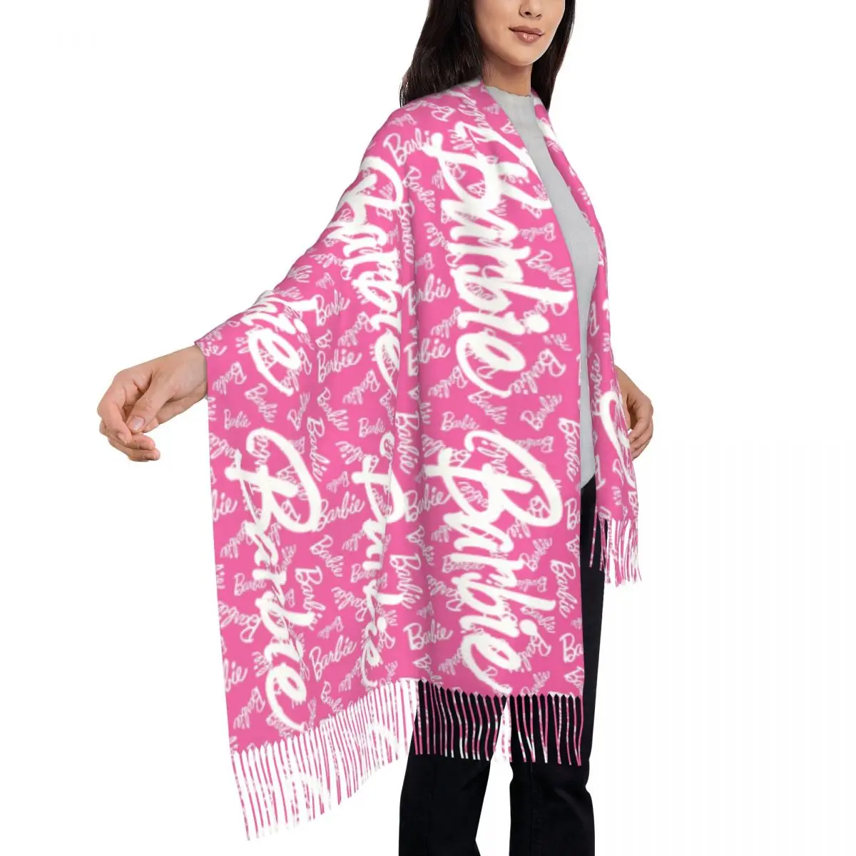 Custom Printed Barbie Scarf Men Women Winter Warm Scarves Shawl Wrap