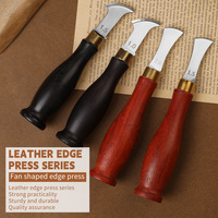 LMDZ 1Pcs Leather Edge Creaser Tool Stainless Steel Wooden Handle Tool for Beginners DIY Leather Craft 1mm 1.5mm 2mm 2.5mm