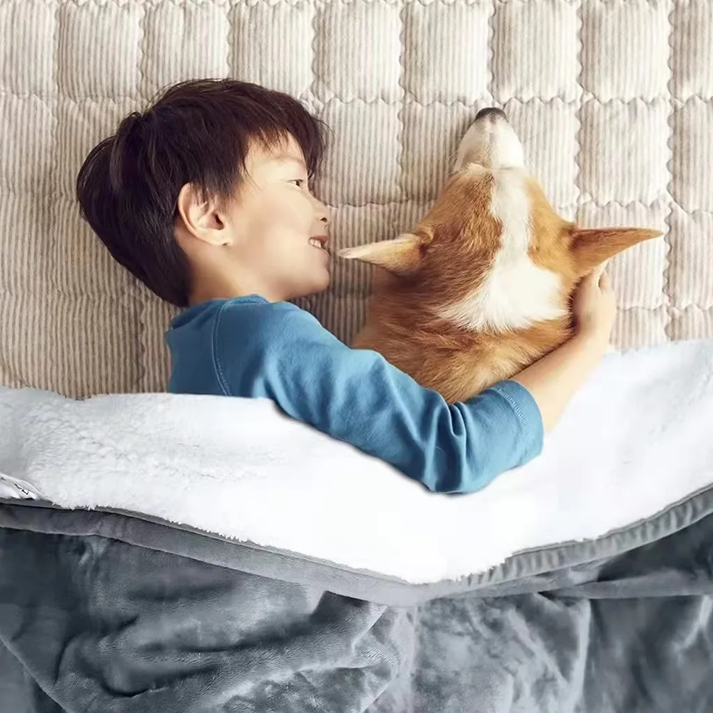 Waterproof Urine Repellent Lamb Wool Double-sided Composite Blanket Large Blanket Flannel Blanket Bed Pet Blanket