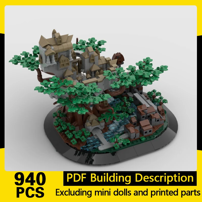 Medieval Castle Model MOC Building Bricks Tree Castle Diorama Modular Technology Gifts Holiday Assemble Children Toys Suit