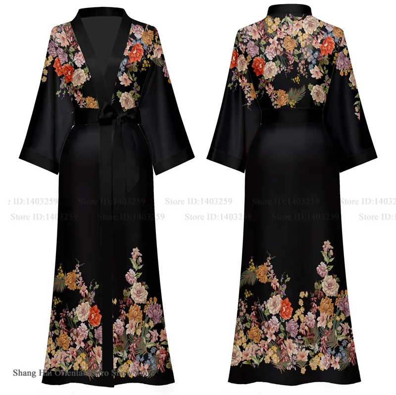Đầm Oversize Dài Áo Dây Xuân Hè Nữ Đồ Ngủ Kimono Áo Tắm Váy Gợi Cảm Satin Váy Ngủ Váy Ngủ Rời Nhà Áo Đầm Xếp Ly
