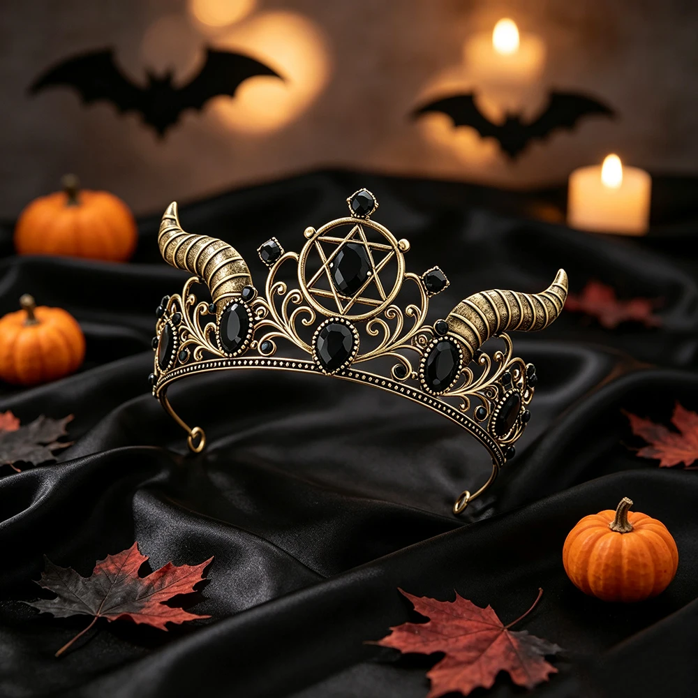 Gotische Demonenhoorn Kroon Ti - Queen Accessories recensie en prijs