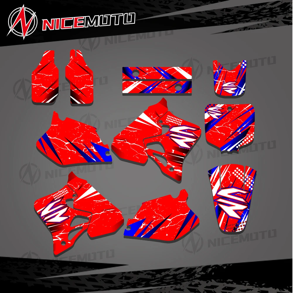 لهوندا CR250 1995 1996 CR125 1995 1996 1997 كامل الرسومات الشارات ملصقات دراجة نارية خلفية اسم رقم مخصص