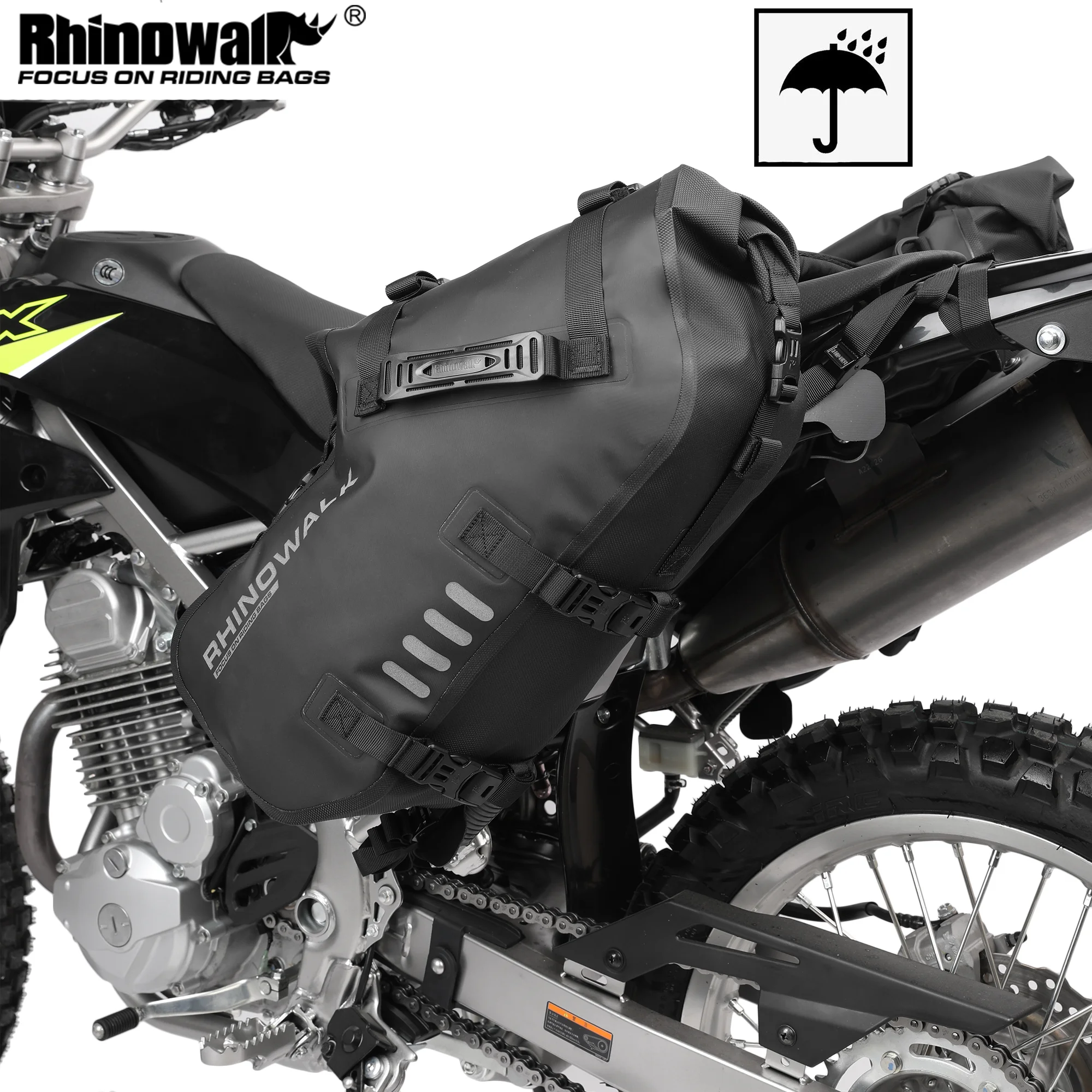Rhinowalk motocyklowe podwójne torby boczne wodoodporne 24/48L duże rozmiary podróż na zewnątrz sucha torba na silnik sakwa dla ADV Honda BMW