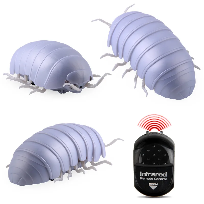 Funny RC Animal Toys Simulation Pillbug Electric Robot Bugs Halloween Prank Insect Kids ToysInfrared RC Bugs Toys For Children