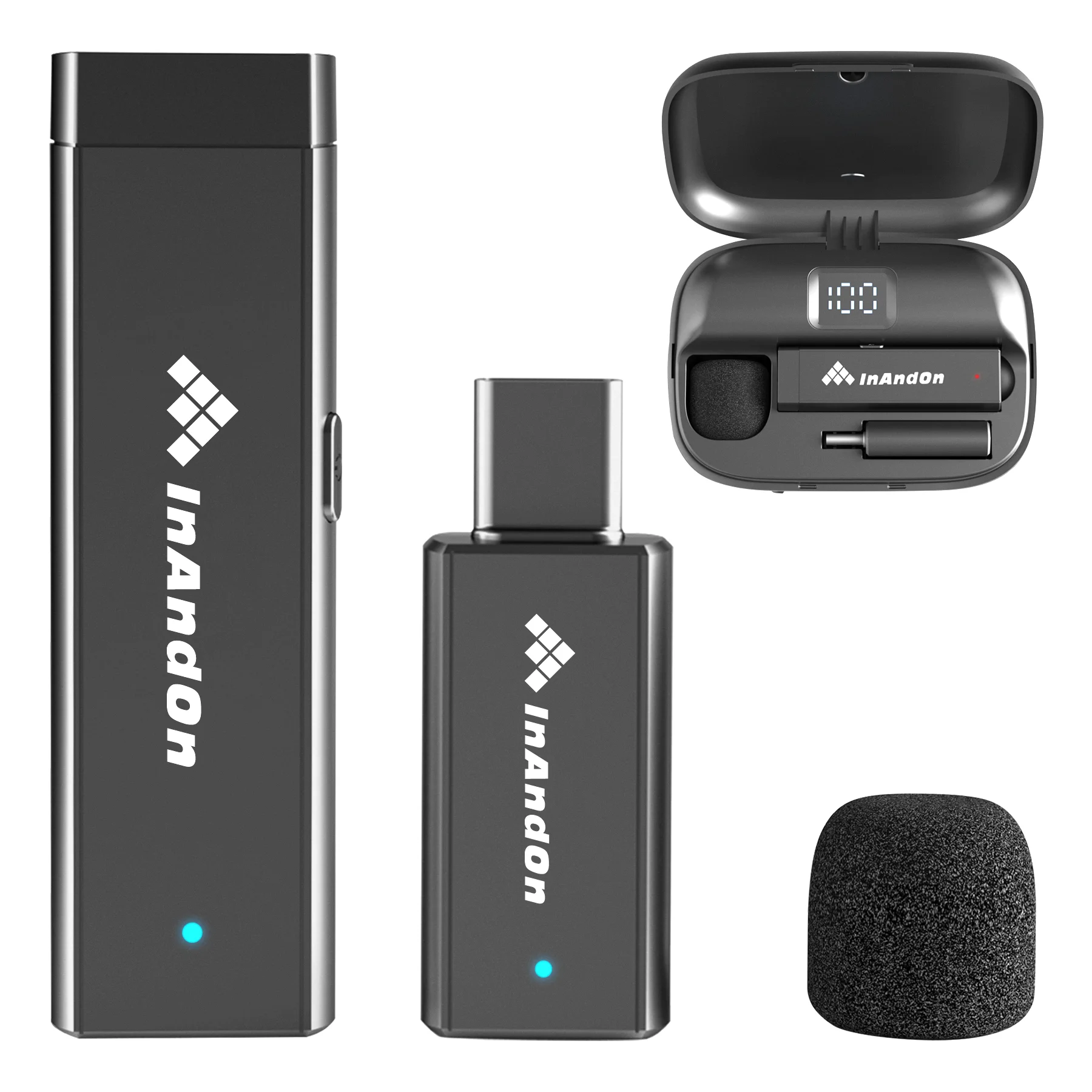 

New Style Wireless Mini Microphone with USB Charging Warehouse Lightweight and Convenient Live Streaming Clip Collar Microphone