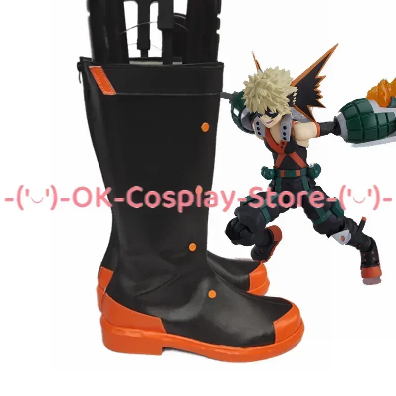 [Customized] Bakugou Katsuki Cosplay Shoes Anime Game Roleplay Costume Prop Halloween Carnival Party PU Leather Boots
