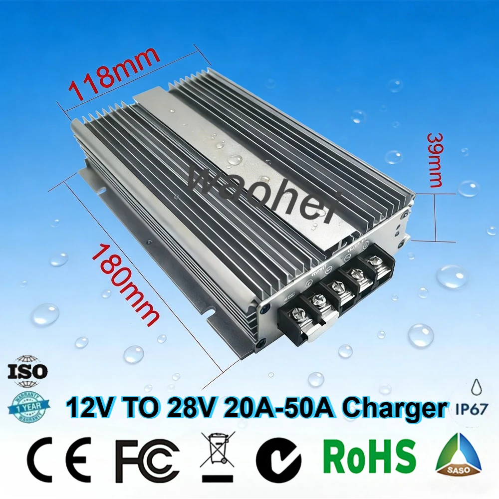 12V TO 28V 20A 40A 30A 50A DC DC Step Up Regulator Converter Charger Module Constant Current Battery for 28V Lead Acid Battery
