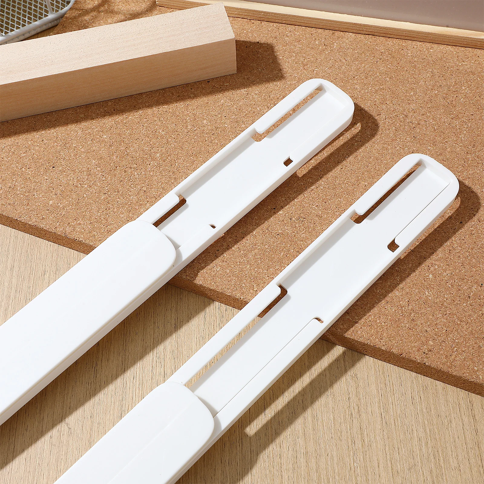 

1 set White Diy Cabinet Drawer Slide Rails Extendable Self Adhesive Wardrobe Track Guides Closet Hardware Strips For Bedroom