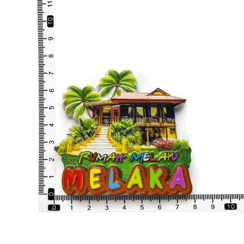 

Malaysia Malacca Tourist Souvenirs Traditional House Pattern Magnetic Stickers Refrigerator Stickers Souvenirs