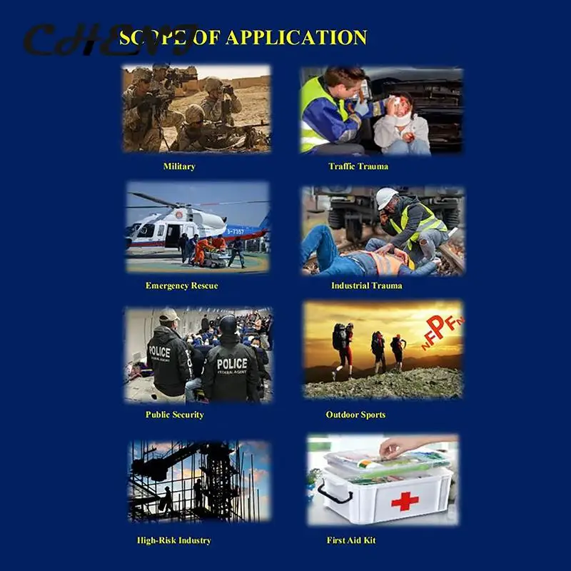 1Bag Hemostatic Kaolin Gauze Combat Emergency Trauma Z-Fold Soluble For Ifak Tactical Military First Aid Kit Medical Wound