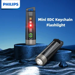 Philips SFL1121 Newest Portable Flashlight LED Rechargeable Mini EDC Keychain Flashlights Camping Lamp For Hiking Self Defense