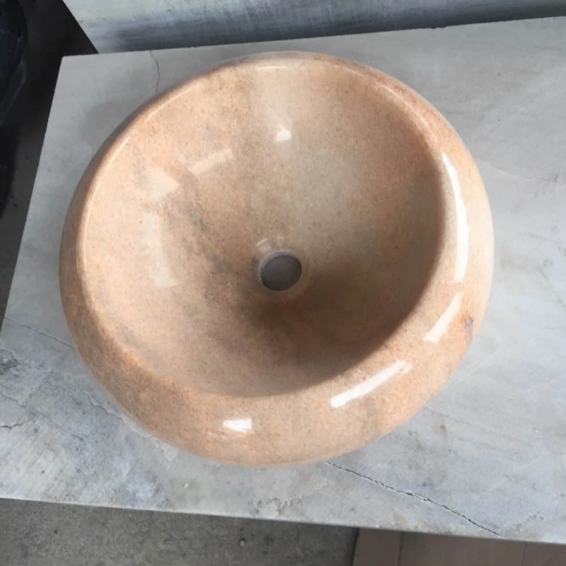 #￥Natural Marble Granite Stone Oval Modern Freestanding Water Resistant Eco-Friendly  Easy Clean Bathroom Washbasin Sink
