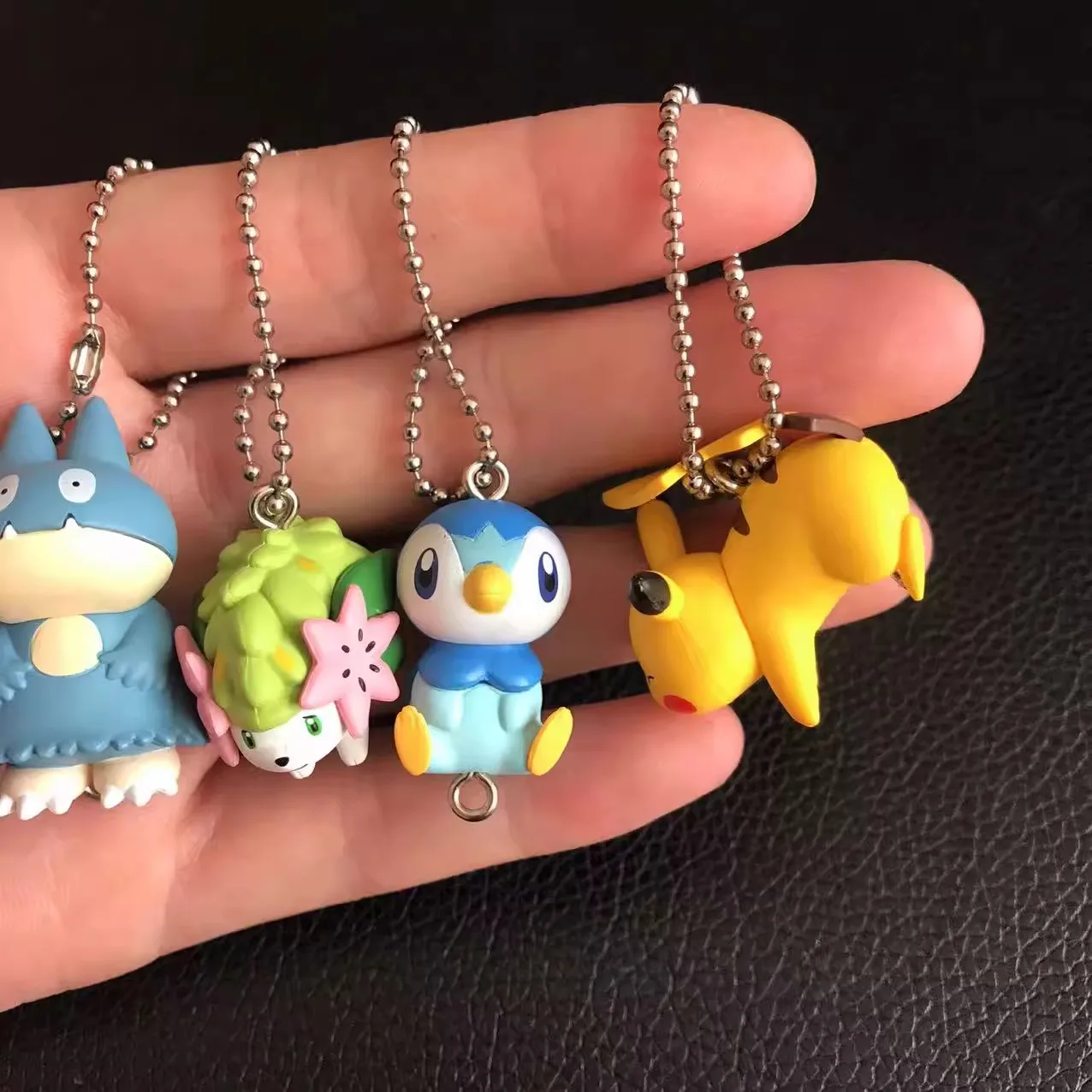 Japan  Pokemon Figures  Keychain  Cute Kawaii   Pikachu Piplup  Mew gosanke Snorlax ball Models Anime Gift Toys