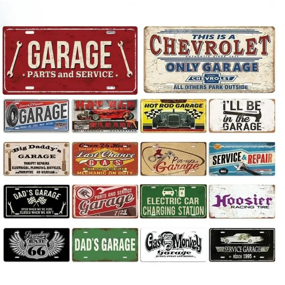 Service Repair Vintage Sign License Plate Metal Sign Poster for Bar Pub Club Man Cave Garage Wall Decoration